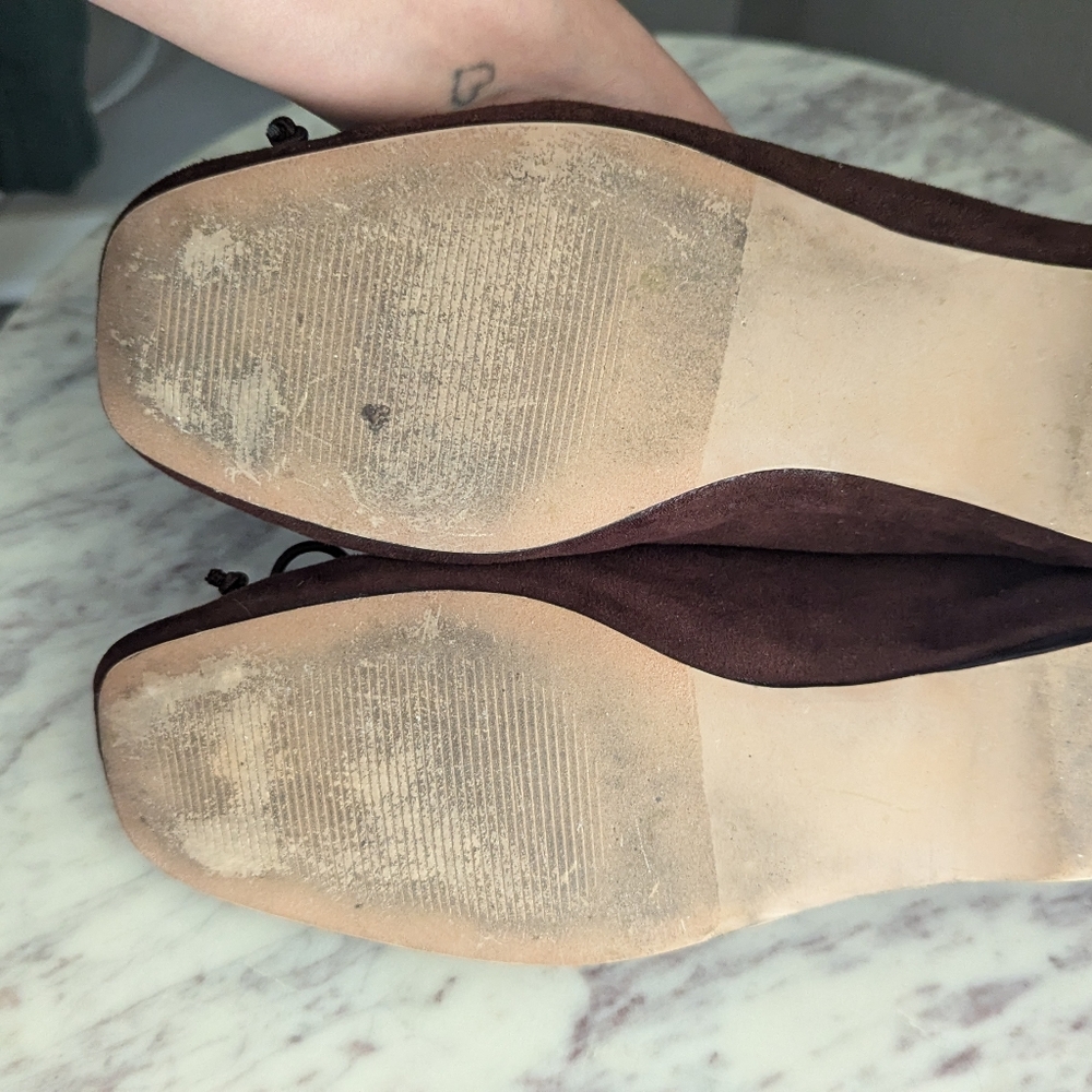 * LAST CHANCE *Suede Square Toe Ballet Flats - Picture 4 of 5